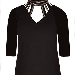 City Chic Chain Neck Top